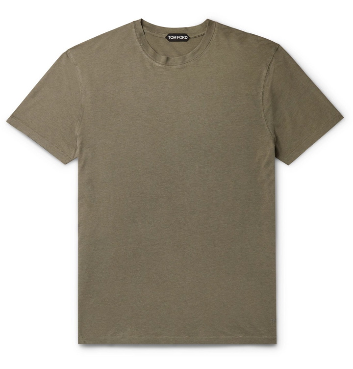 Photo: TOM FORD - Lyocell and Cotton-Blend Jersey T-Shirt - Green