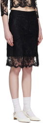 SHUSHU/TONG Black Flared Midi Skirt