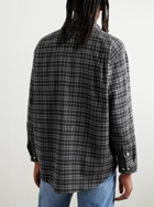 Stockholm Surfboard Club - Flynn Appliquéd Checked Recycled Cotton-Blend Flannel Shirt - Black