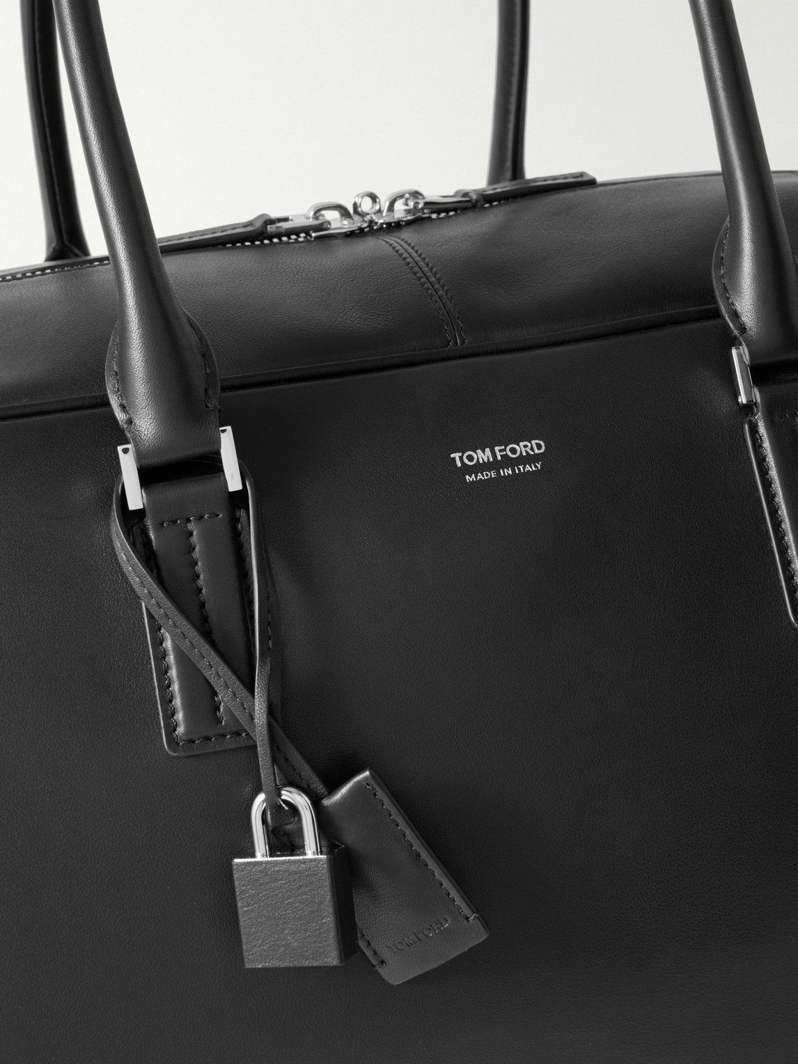 TOM FORD - Logo-Print Leather Weekend Bag