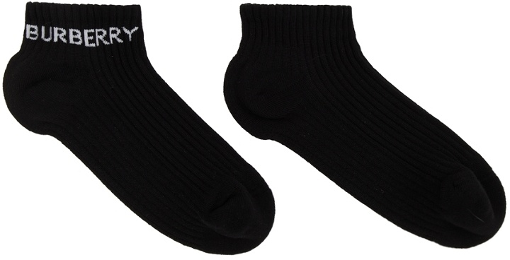 Photo: Burberry Black Intarsia Logo Ankle Socks