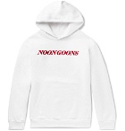 Noon Goons - Fire Cracker Logo-Print Fleece-Back Cotton-Jersey Hoodie - White