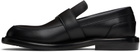 Burberry Black Leather Cobble Loafers