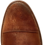 Brunello Cucinelli - Cap-Toe Burnished-Suede Derby Shoes - Brown