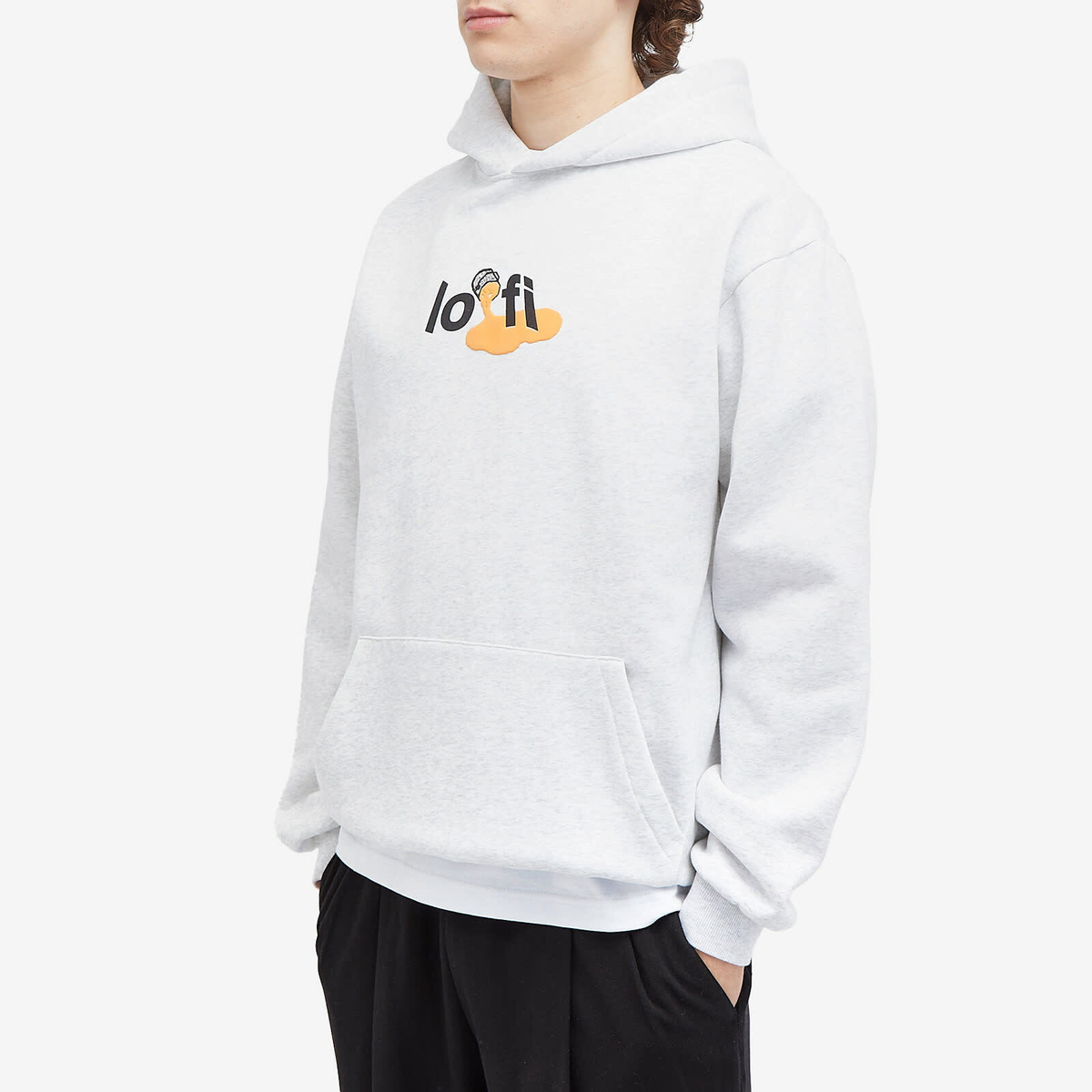 Lo-Fi Men's Paint Logo Hoodie in Ash