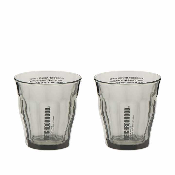 Photo: Neighborhood Men's Logo Duralex Medium Glass Set in Gray 