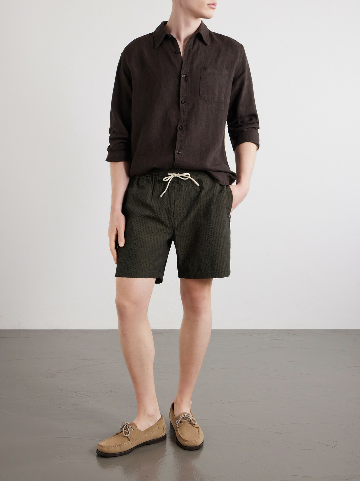 Oliver Spencer - New York Linen Shirt - Brown