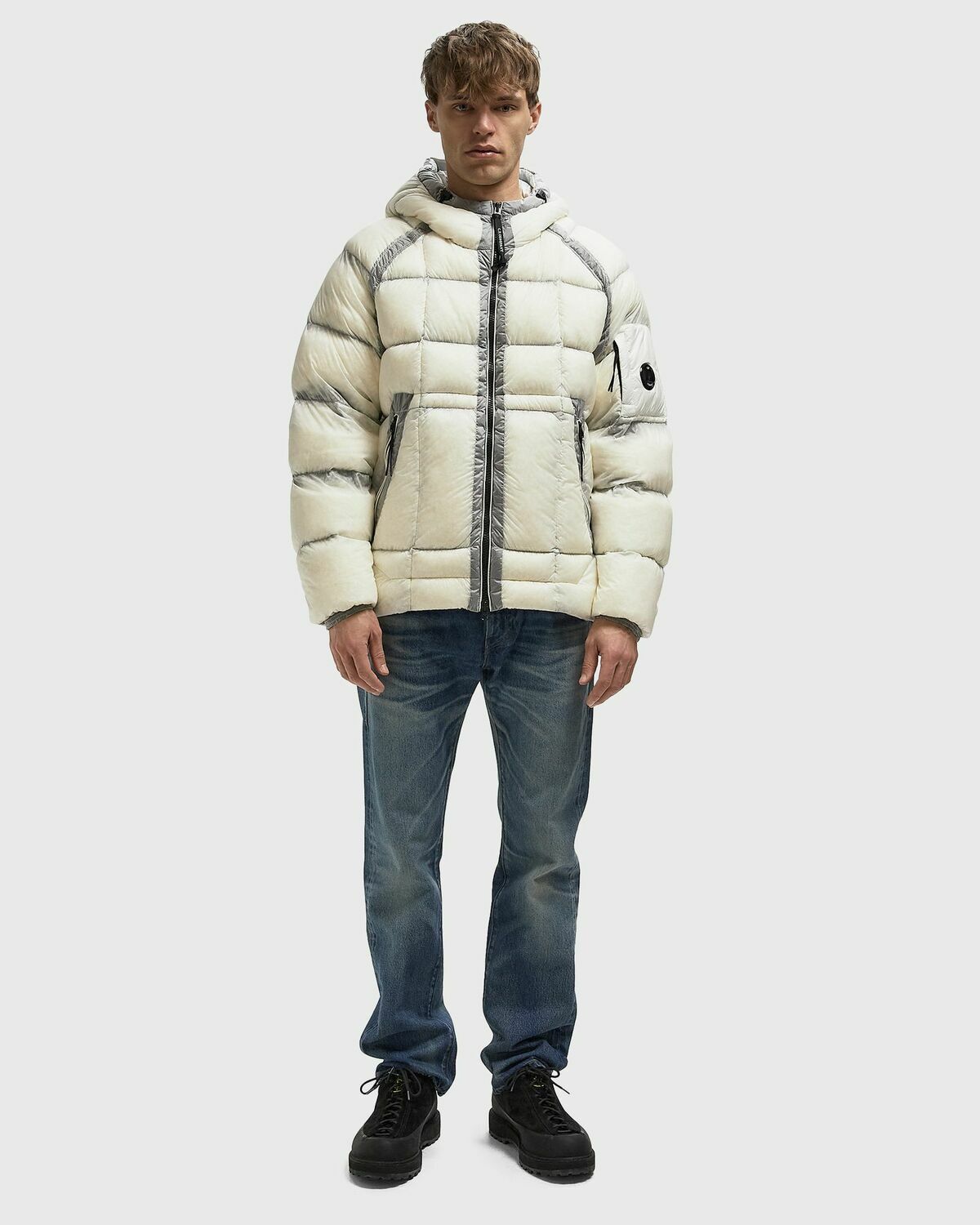 C.P. Company D.D. Shell Hooded Down Jacket Beige Mens Down & Puffer Jacket