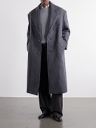 AMI PARIS - Boiled Virgin Wool-Gabardine Coat - Gray