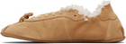 ABRA Tan Shearling Ballerina Sneakers