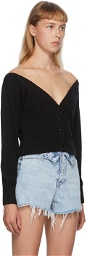 Alexander Wang Black Fitted Cropped Cardigan