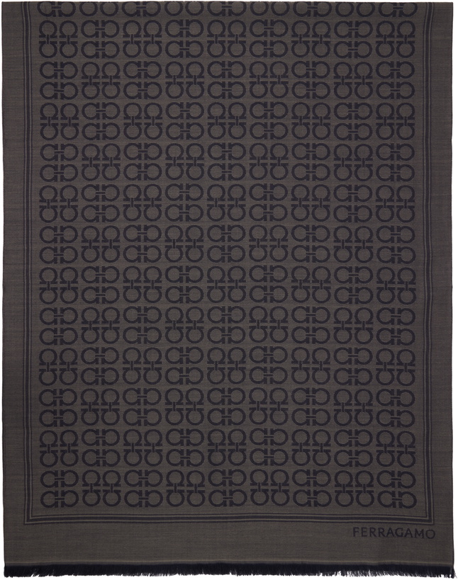 Photo: Ferragamo Gray Gancini Stole Scarf
