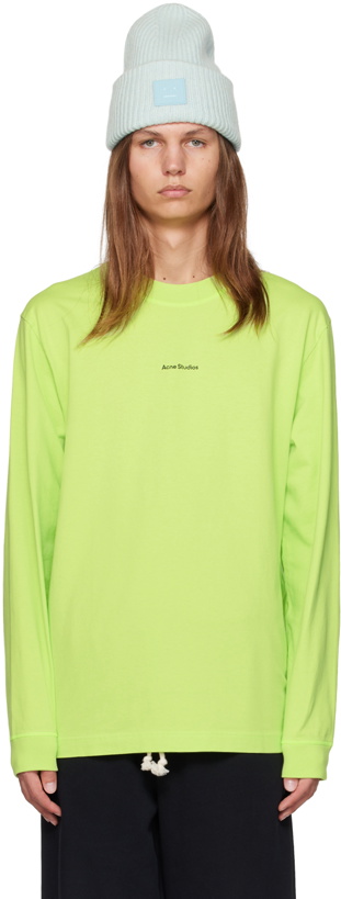 Photo: Acne Studios Green Printed Long Sleeve T-Shirt