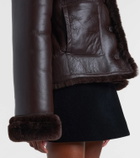 David Koma Reversible shearling and leather jacket