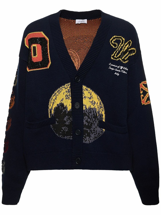 Photo: OFF-WHITE - Cryst Moon Phase Wool Blend Cardigan