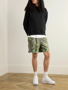 John Elliott - Rivalry Straight-Leg Webbing-Trimmed Floral-Print Mesh Shorts - Green