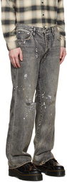 FRAME Gray Distressed Jeans