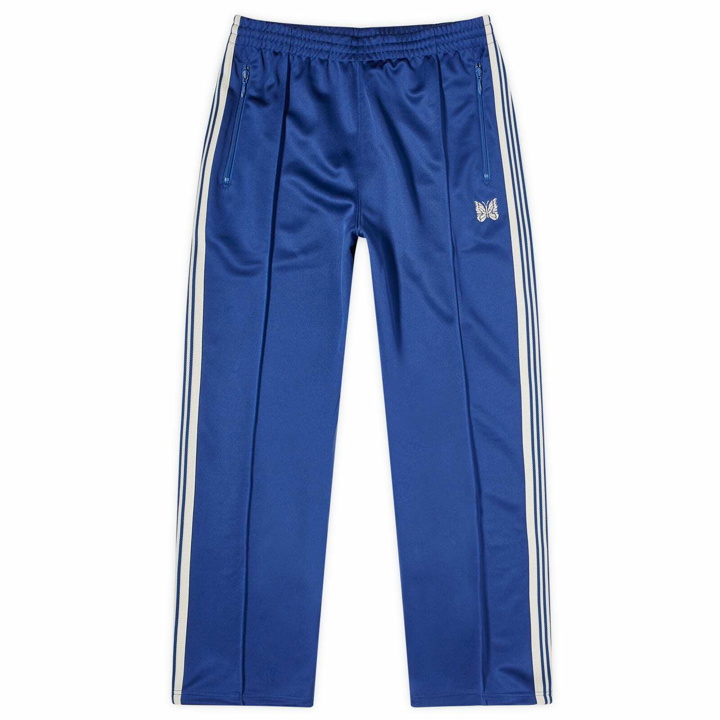 Photo: Needles Men's Poly Smooth Zipped Track Pants in Royal