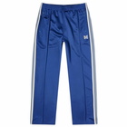 Needles Men's Poly Smooth Zipped Track Pants in Royal