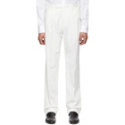 Ermenegildo Zegna White Cotton Pleated Trousers