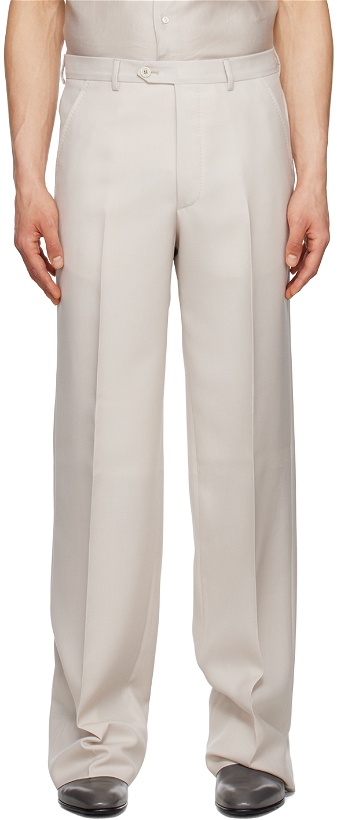 Photo: Husbands Taupe Creased Trousers
