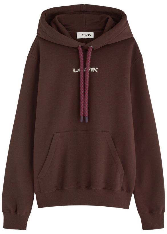 Photo: Lanvin Logo Hooded Cotton Sweatshirt Burgundy