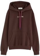 Lanvin Logo Hooded Cotton Sweatshirt Burgundy