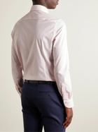Canali - Slim-Fit Cutaway-Collar Striped Cotton-Twill Shirt - Pink