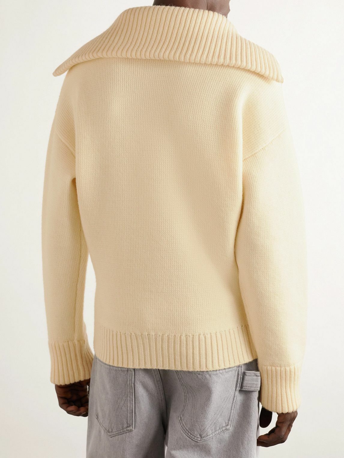 Bottega Veneta - Shawl-Collar Wool Sweater - Neutrals