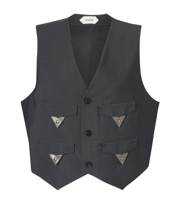 Photo: Versace Embellished wool and mohair vest
