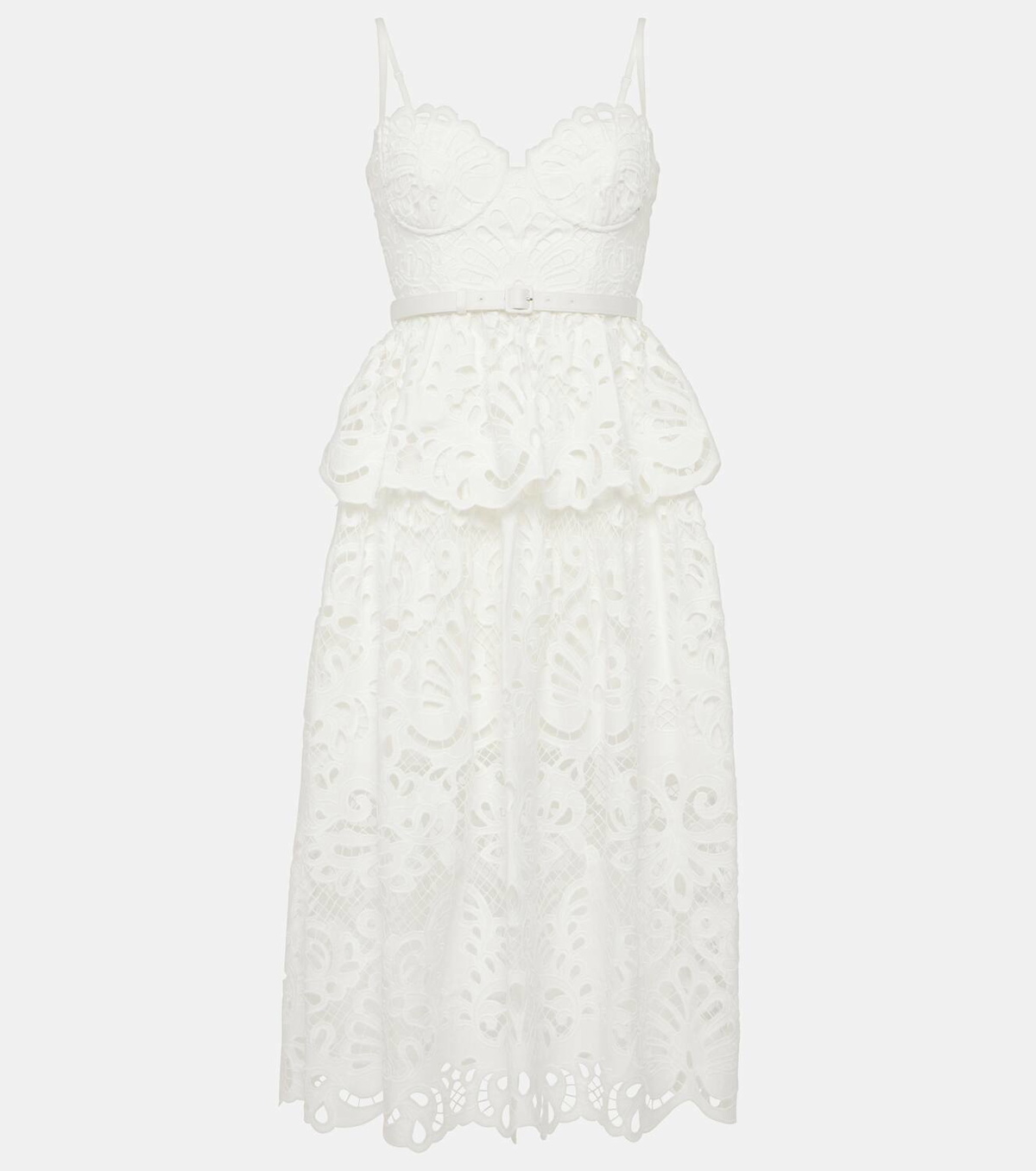 【SELF PORTRAIT】Ivory Cotton Lace Midi Dress Self-Portrait | Dresses | Self Portrait Womens Lace Midi