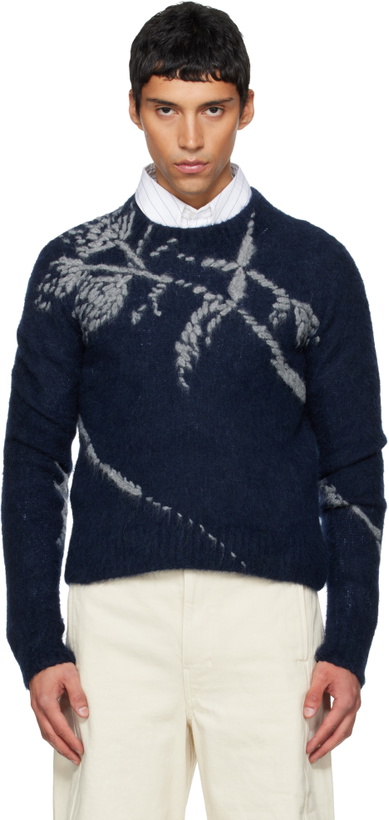 Photo: Dries Van Noten Navy Alpaca Sweater