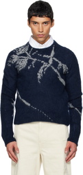 Dries Van Noten Navy Alpaca Sweater