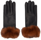 Ernest W. Baker Black Leather Gloves