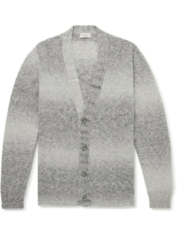 Photo: Altea - Slim-Fit Degradé Knitted Cardigan - Gray