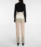 Peter Do Belted high-rise wide-leg silk pants