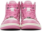 AMIRI White & Pink Skeleton High Sneakers