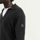 Moncler Men's Cashmere Wool Open Collar Polo in Grey