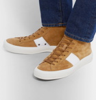 TOM FORD - Cambridge Leather-Trimmed Suede High-Top Sneakers - Men - Tan