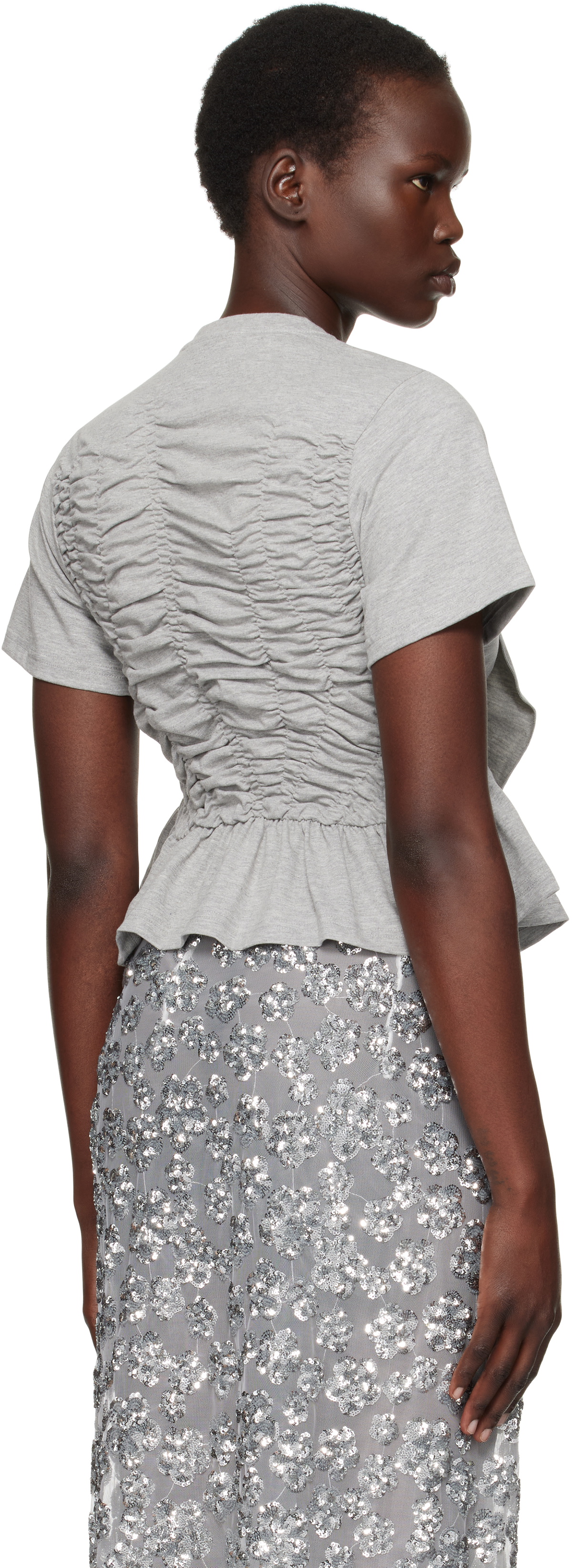 Cecilie Bahnsen Gray Ace T-shirt Cecilie Bahnsen