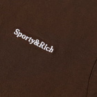 Sporty & Rich Serif Logo T-Shirt in Chocolate/White