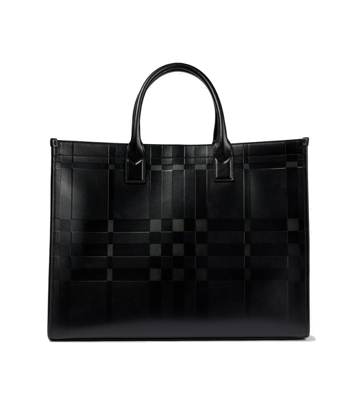 Photo: Burberry - Leather checked tote bag