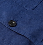 Hartford - Jacinto Garment-Dyed Linen Overshirt - Royal blue