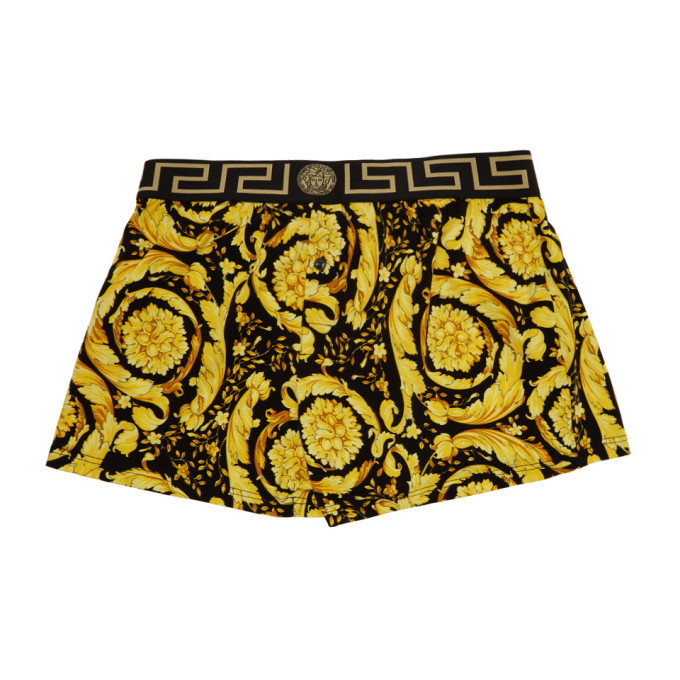 Photo: Versace Underwear Black and Gold Barocco Boxer Briefs