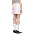 Thom Browne Pink Oxford 4-Bar Drawstring Pleated Miniskirt