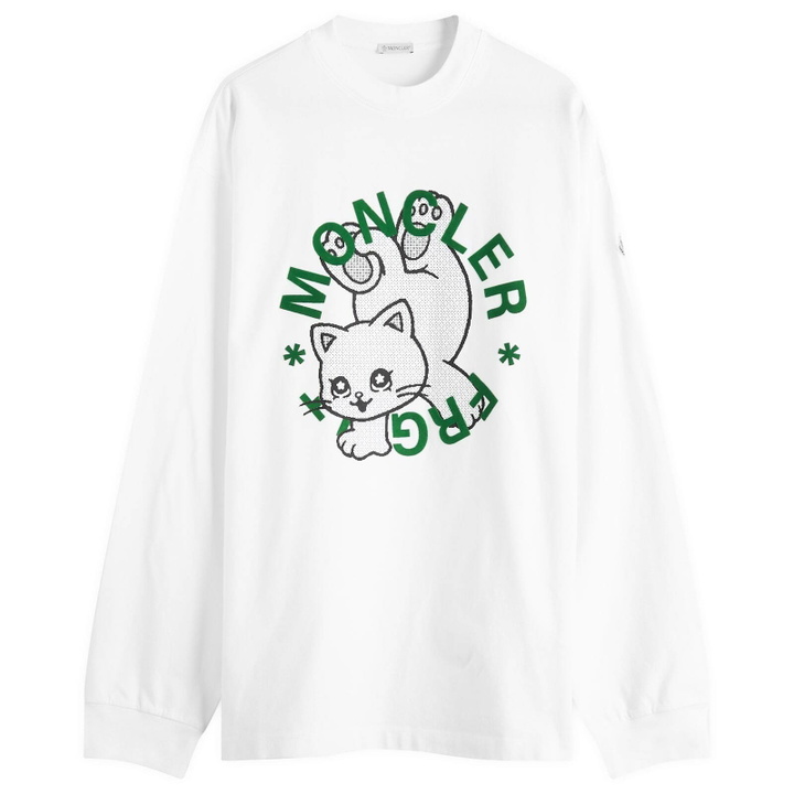 Photo: Moncler Men's Genius x FRGMT Print Long Sleeve T-Shirt in White