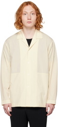 Homme Plissé Issey Miyake Off-White Button Shirt