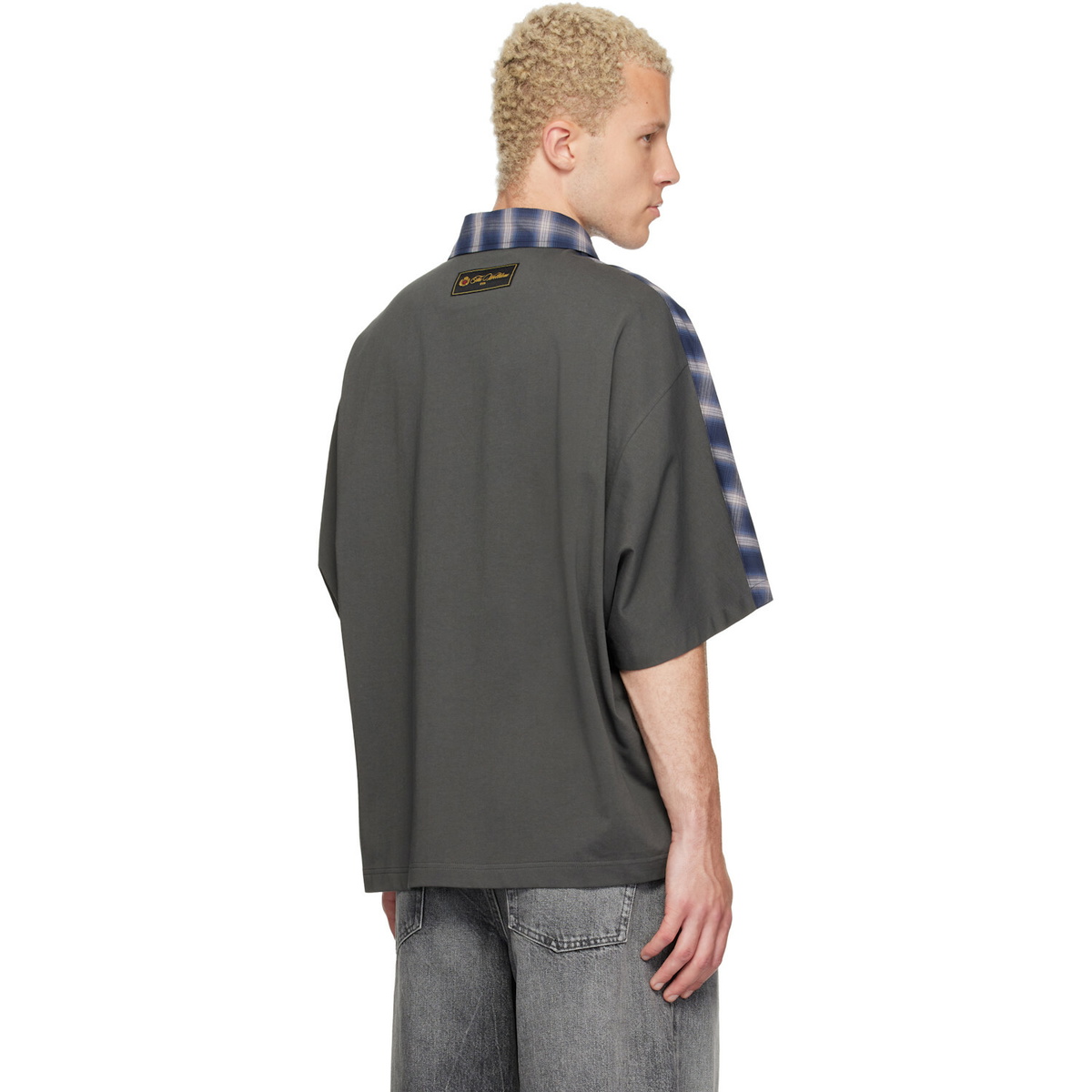 We11done Blue Dolman Short-Sleeved Shirt