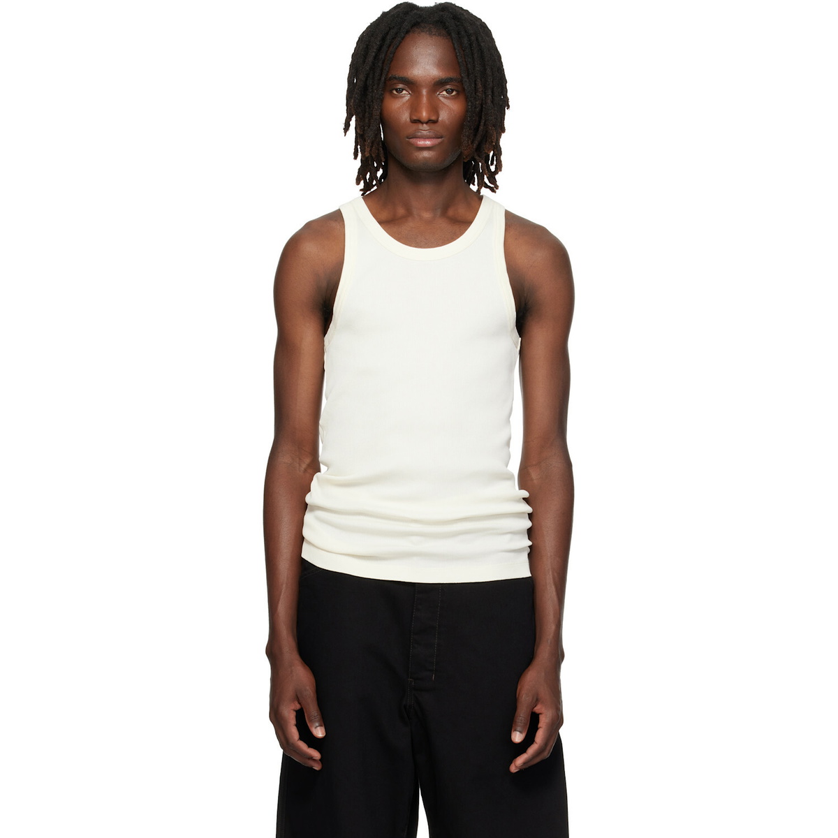 LEMAIRE Off-White Ribbed Jersey Tank Top