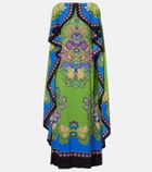La DoubleJ Magic printed caped silk maxi dress